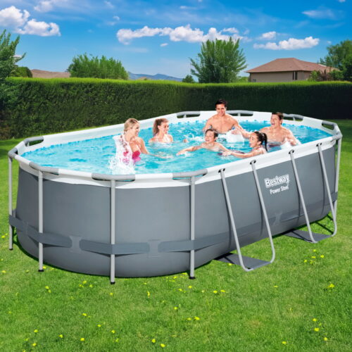 Bestway Swimming Pool 427x250x100cm Steel Frame Above Ground Pools Filter Pump Ladder 7250L - Image 7