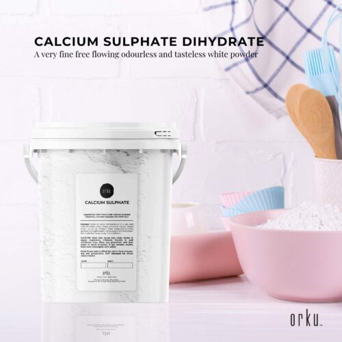 1Kg Calcium Sulphate Gypsum Powder Bucket- Food Grade Hydrous Sulfate - Image 2