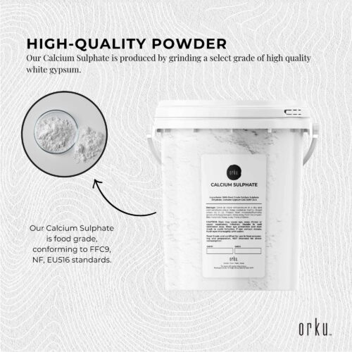1Kg Calcium Sulphate Gypsum Powder Bucket- Food Grade Hydrous Sulfate - Image 5