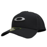 Oakley Tincan Cap Mens Size L/XL Plain Black Grey Logo Flex Fit Baseball Hat