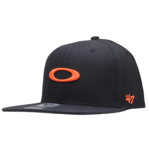 47 Oakley B1B Ellipse Hat Mens Cap Fathom Navy Neon Orange Snapback Flat Peak