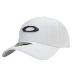 Oakley Tincan Cap Mens Size L/XL Plain White Blue Logo Flex Fit Baseball Hat