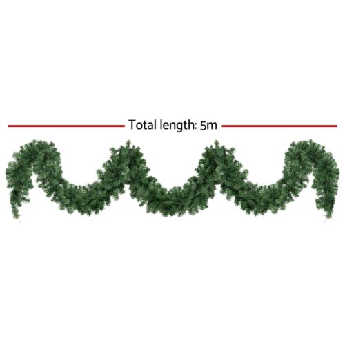 Jingle Jollys 5M Christmas Garland LED Lights Party Xmas Decorations 380 TIPS - Image 2