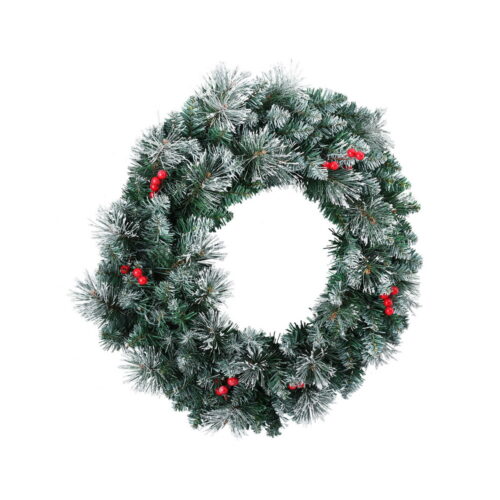 Jingle Jollys 60cm Christmas Wreath LED Lights Snowy Berries Garland Party Decor - Image 3