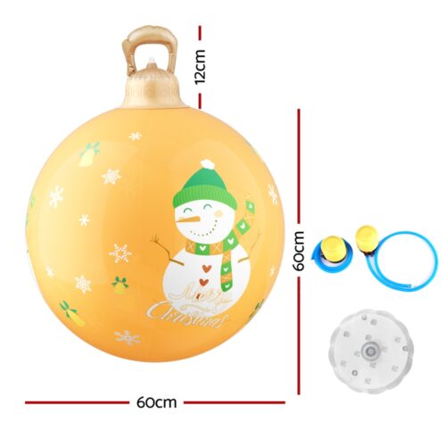 Jingle Jollys Christmas Inflatable Ball 60cm Led Illuminated Snowman Xmas Decor - Image 2