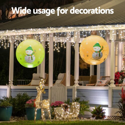 Jingle Jollys Christmas Inflatable Ball 60cm Led Illuminated Snowman Xmas Decor - Image 5