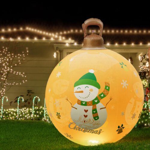 Jingle Jollys Christmas Inflatable Ball 60cm Led Illuminated Snowman Xmas Decor - Image 7