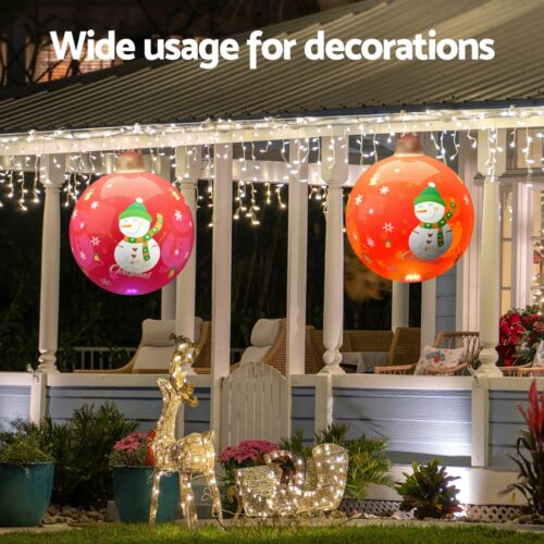 Jingle Jollys Christmas Inflatable Ball 60cm Illuminated Led Snowman Xmas Decor - Image 5