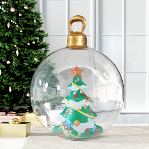 Jingle Jollys Christmas Inflatable Ball 60cm Tree Decoration Giant Bauble Clear - Image 7