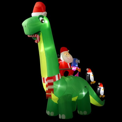 Jingle Jollys Christmas Inflatable Santa Dinosaur 3.8M Illuminated Decorations - Image 2