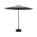 Instahut Outdoor Umbrella 2.7m Base Beach Pole Garden Tilt Sun Patio UV Charcoal