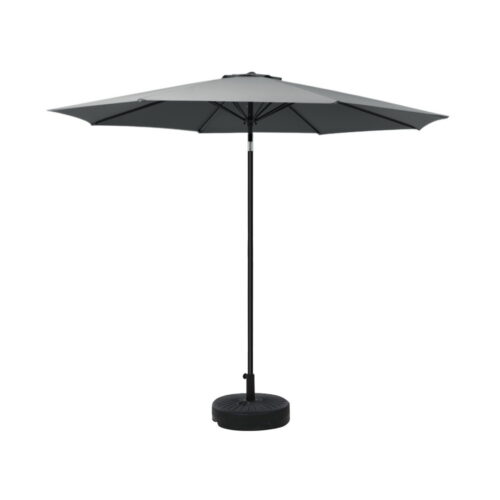 Instahut Outdoor Umbrella 2.7m Base Beach Pole Garden Tilt Sun Patio UV Charcoal