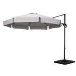 Instahut Outdoor Umbrella 3m Base Cantilever Beach Stand Sun Roma 360Degree Grey