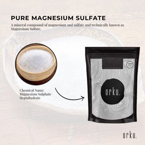 Orku 100g Epsom Salt Magnesium Sulphate Bath Salts For Skin Body Sulfate - Image 6