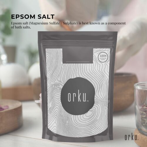 Orku 2Kg Epsom Salt Magnesium Sulphate Bath Salts For Skin Body Sulfate - Image 4