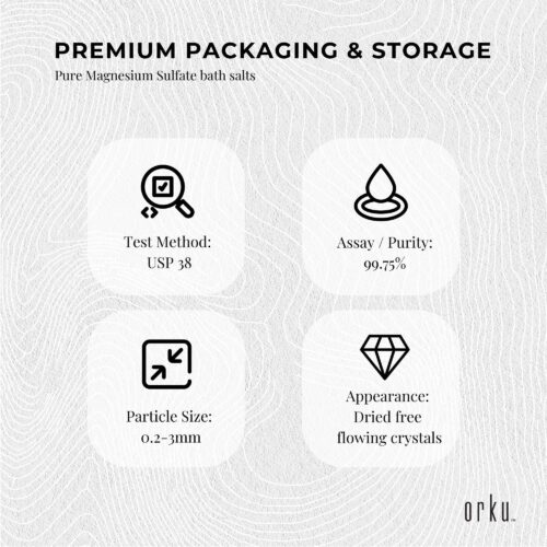 Orku 100g Epsom Salt USP Grade Magnesium Sulfate Body Bath Salts - Image 9