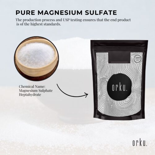 Orku 1Kg Epsom Salt USP Grade Magnesium Sulfate Body Bath Salts - Image 6