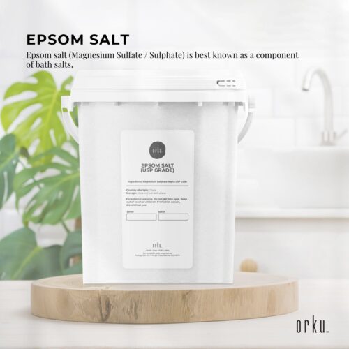 Orku 1.3Kg Epsom Salt Tub USP Grade Magnesium Sulfate Body Bath Salts - Image 3