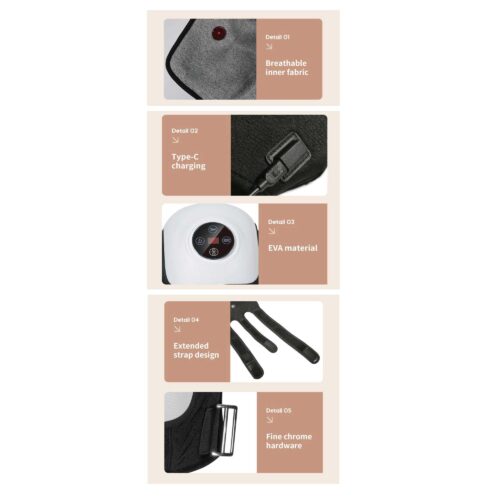 Electric Knee Massager Rechargeable Air Compression Heat Vibration Machine - Image 7