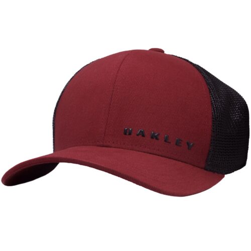 Oakley PP Bark Trucker Cap Mens Iron Red Snapback Casual Baseball Sports Hat