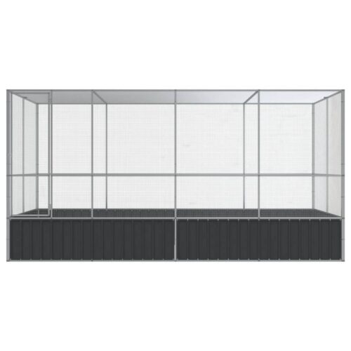 Aviary with Extension Silver 418x207x212cm Steel - Image 3