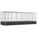 Aviary with Extension Silver 625x207x212cm Steel