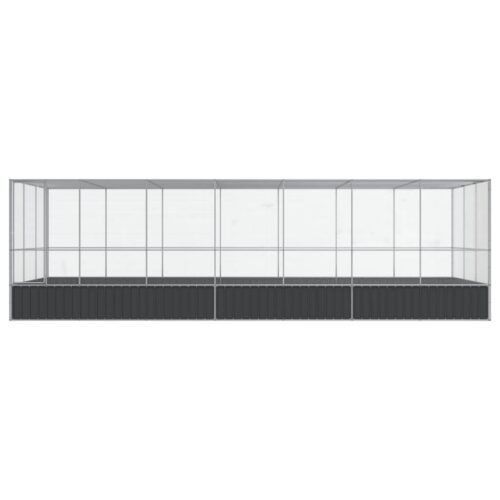 Aviary with Extension Silver 725x307x212cm Steel - Image 3
