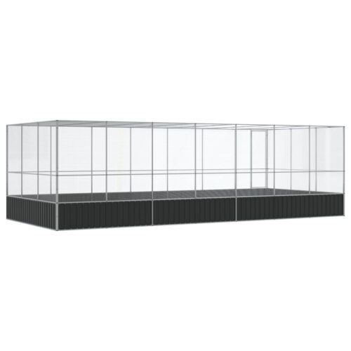 Aviary with Extension Silver 725x307x212cm Steel - Image 5