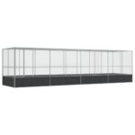 Aviary with Extension Silver 832x207x212cm Steel
