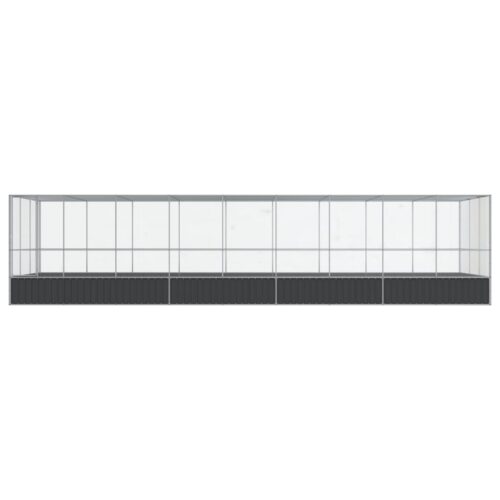 Aviary with Extension Silver 932x307x212cm Steel - Image 3