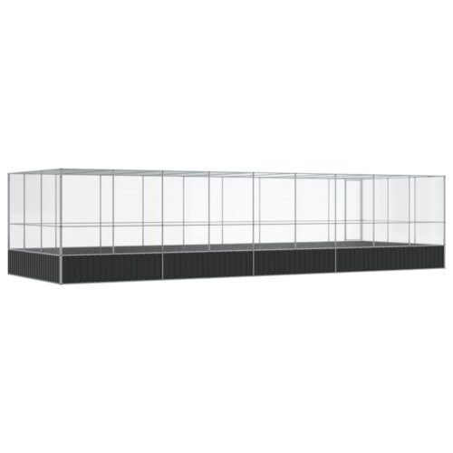 Aviary with Extension Silver 932x307x212cm Steel - Image 5