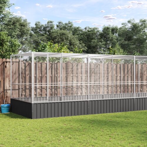 Aviary with Extension Silver 1039x207x212cm Steel - Image 9