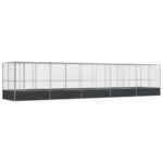 Aviary with Extension Silver 1039x207x212cm Steel