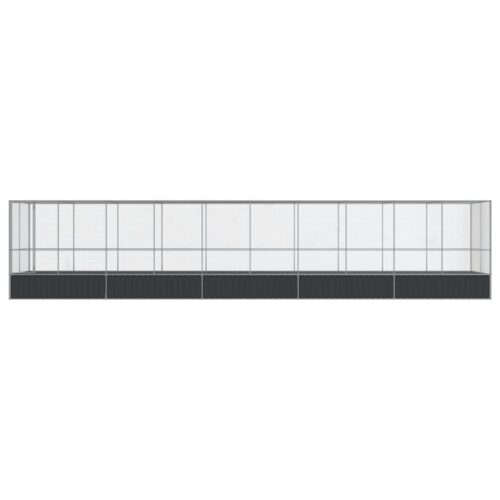 Aviary with Extension Silver 1039x207x212cm Steel - Image 3