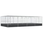 Aviary with Extension Silver 832x414x212cm Steel
