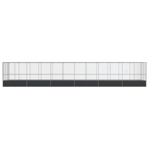 Aviary with Extension Silver 1246x207x212cm Steel - Image 3