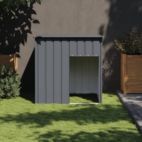 Dog House with Roof Anthracite 110x103x109cm Galvanised Steel - Image 6