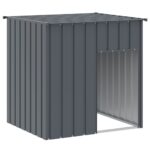 Dog House with Roof Anthracite 110x103x109cm Galvanised Steel