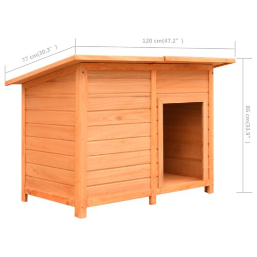 Dog Cage Solid Pine Fir Wood 120x77x86cm - Image 12