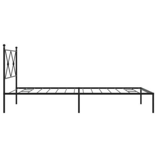 Metal Bed Frame with Headboard Black 107x203cm King Single - Image 5