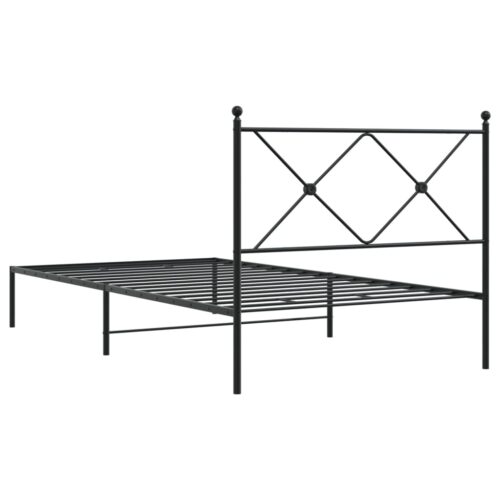 Metal Bed Frame with Headboard Black 107x203cm King Single - Image 6
