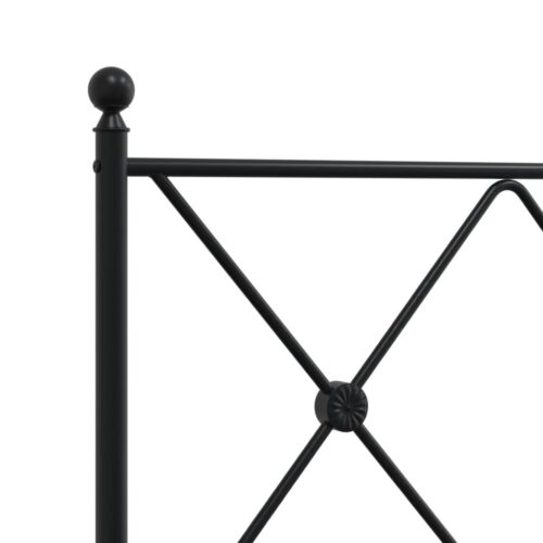 Metal Bed Frame with Headboard Black 107x203cm King Single - Image 7