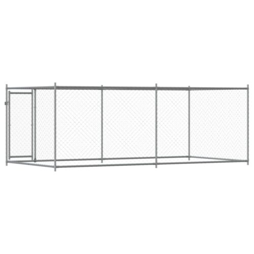 Dog Cage with Door Grey 4x2x1.5m Galvanised Steel - Image 6