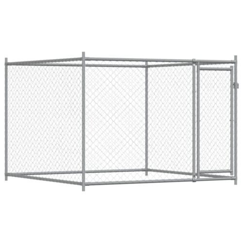 Dog Cage with Doors Grey 4x2x1.5m Galvanised Steel - Image 7