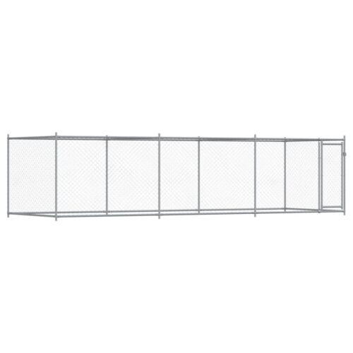 Dog Cage with Door Grey 6x2x1.5m Galvanised Steel
