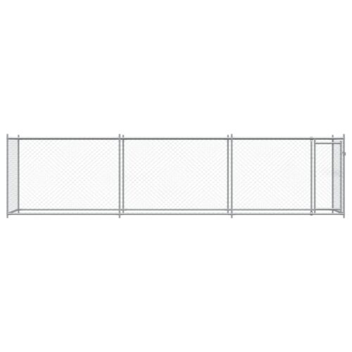 Dog Cage with Door Grey 6x2x1.5m Galvanised Steel - Image 4