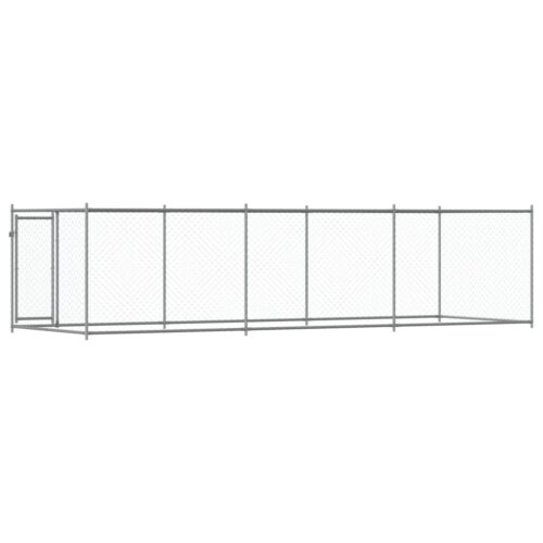 Dog Cage with Door Grey 6x2x1.5m Galvanised Steel - Image 6