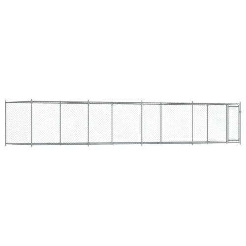 Dog Cage with Door Grey 8x2x1.5m Galvanised Steel