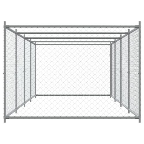 Dog Cage with Door Grey 8x2x1.5m Galvanised Steel - Image 5