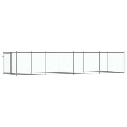 Dog Cage with Door Grey 8x2x1.5m Galvanised Steel - Image 6